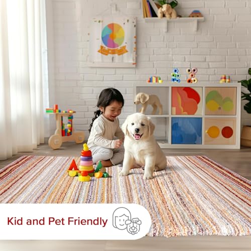 Image of Classie Ombre Pattern Shag Area Rug Runner, 2x6 Feet, Red Mixture