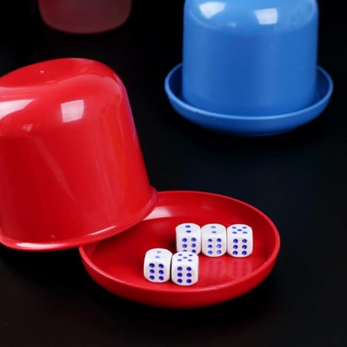 Miniatura 8 de NUOBESTY Juego de dados de plástico profesional para mentirosos Yahtzee Farkle Bar Ktv Caja de dados anti trampa con 5 dados (negro)