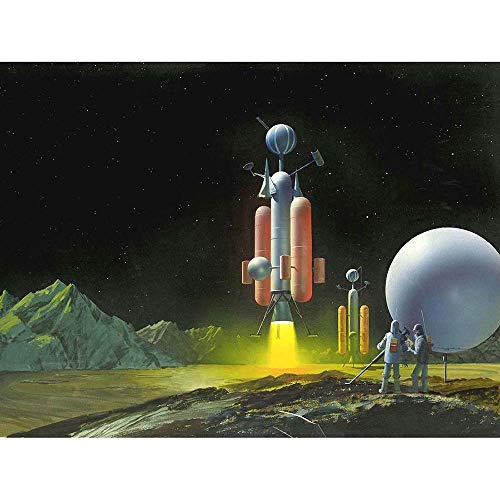 Wee Blue Coo Prints Illustration 1950S Drawing Space Ship Men Planet Sci FI New Fine Art Print Poster Picture 30x40 CMS Ilustración Dibujo Espacio Enviar Avión Lámina Póster Imagen