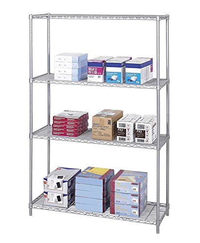Safco Products Industrial Wire Shelving Starter Unit 48