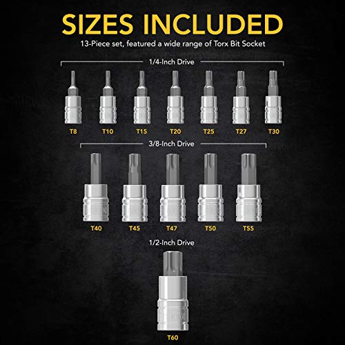 Lexivon LX-143 Torx Bit Socket Set, Premium S2 Alloy Steel thumb #5