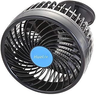 Car Fan 12V, 6" Electric Car Cooling Fan with 360 Degree Adjustable Head