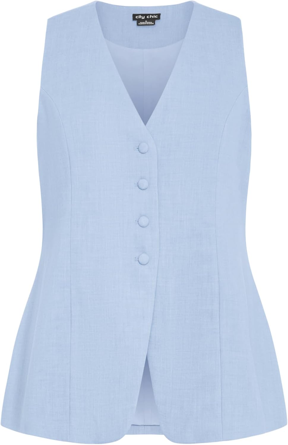 City Chic Women's Vest - Tori V Neck Button
