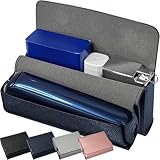 SOAREM プルームオーラ Ploom AURA 対応 オールインワン ケース ポーチ 【たばこ＆アクセサリ一体収納】薄型 (ネイビー)