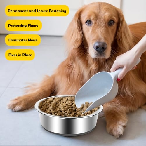 bssmmai 4 Stück Hundenapf Edelstahl, Hundenapf rutschfest mit Silikonboden, Hundenäpfe für Futter und Wasser, Hundeschüssel für Kleine Mittlere Große Hunde, Fressnapf Hund Metall, Dog Bowl (900ML)