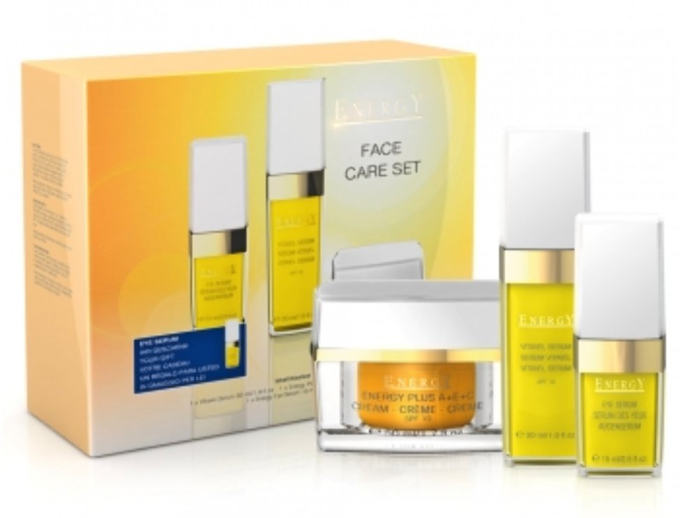 Energy Face Care Set; être belle Cosmetics; Gesichtspflege-Set für fahle Haut; Vitavel Serum + Plus Creme + Augenserum