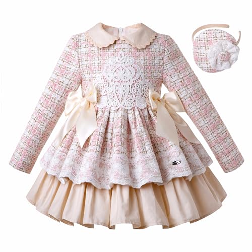 Pettigirl Girls Autumn Party Special Occasion Dress with Handmade Headwear