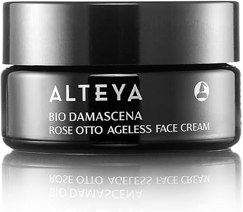 Alteya Organics Face Cream Certified Organic Skin Care 1.7 Fl Oz/50 mL Bio Damascena Award-Winning Ageless Rose Otto Face Moisturizer With Organic Bulgarian Rose Oil