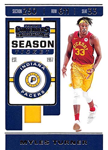 2019-20 Panini Contenders Season Ticket #84 Myles Turner Indiana Pacers NBA Basketball Trading Card