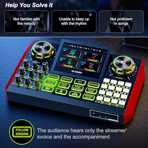 Image of Podcast Equipment Bundle with Audio Mixer for Live Streaming and Singing, Podcast Microphone, Live Sound Card with Voice Changer and Noise Reduction, Compatible with PC, Phone, TikTok, and YouTube