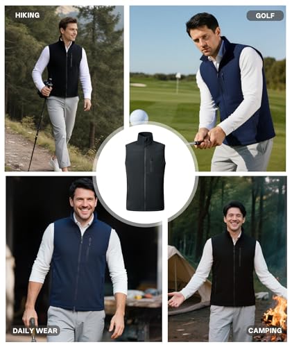 WENTTUO Men's Fleece-Lined Softshell Windproof Sleeveless Jacket Vest - image 7