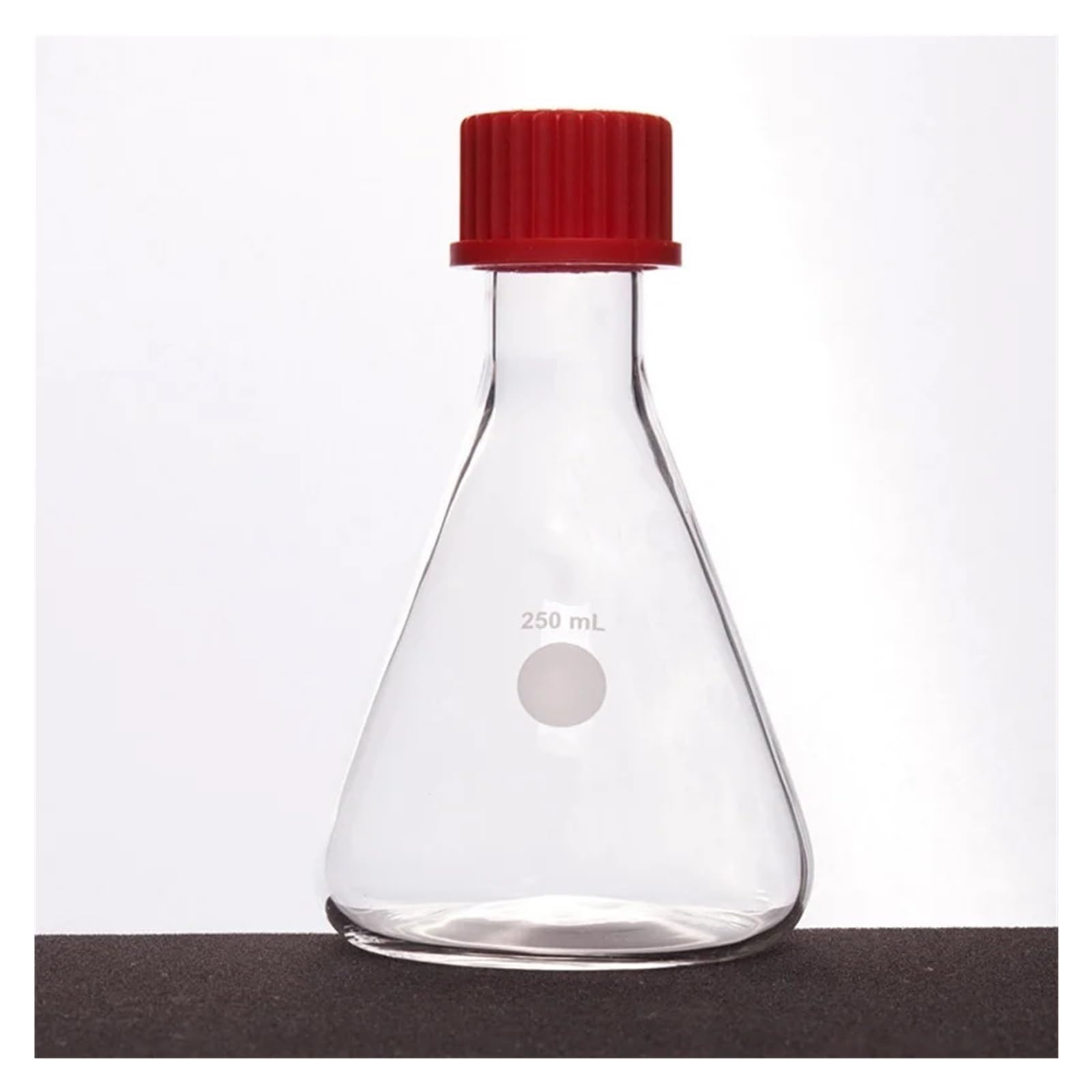 Matraz Erlenmeyer de Vidrio de borosilicato de Pared Pesada con Botella Triangular con Rosca Externa y Junta de PTFE, Compatible con GL25 mm/GL32 mm(500mL-F730500)