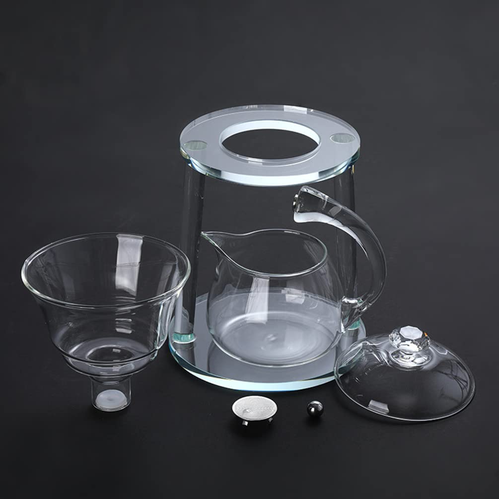 Halbautomatisches Teeservice aus Glas, Teeservice, Wasserumleitung, drehbare Abdeckung, Schüssel, Lazy Tea Maker, Teekanne, Kungfu-Teetasse