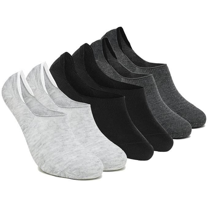 3 Pairs No Show Low Cut Loafer Unisex Socks for Men & Women with Combed Cotton for Sports, Running & Hiking (Free Size) Black-image-33