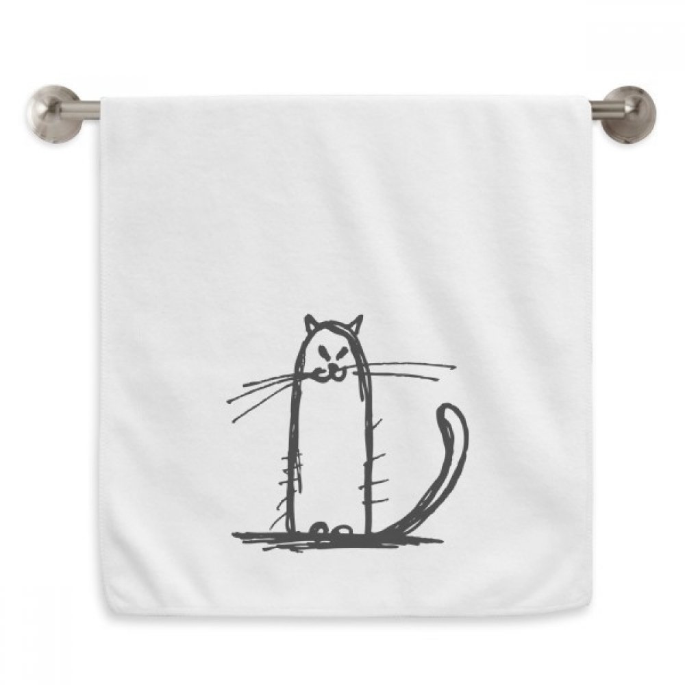 Serviettes débarbouillettes douces blanc 13x29 pouces motif chat pour visage et mains