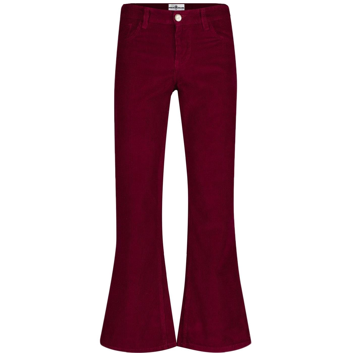 Madcap England Men's Retro Mod 60s 70s Flared Cord Flares Jeans Trousers Bootcut Bell Bottoms Killer MC296 (UK, Waist & Inseam, 32, 32, Tawny Port)