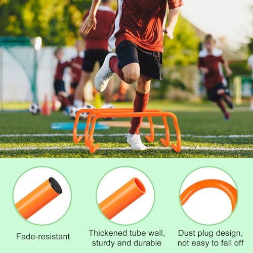 agility hurdles training equipment - speed hurdles and soccer cones with carrying bag for soccer football and track drills ideal for athletes speed and agility training