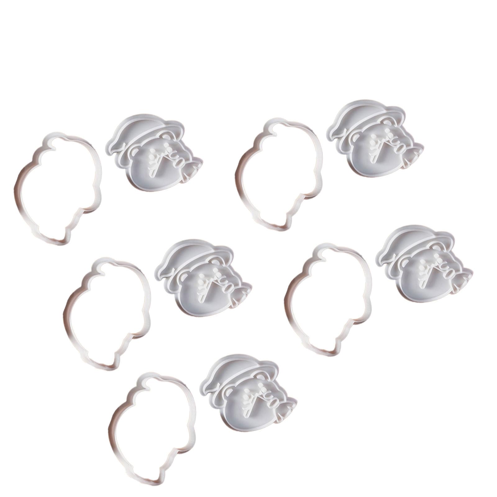 Kalttoy 5Pcs Halloween Bear Pressable Biscuits Mold Cookie Stamp Pastries Baking Tool Biscuits Cutter Bakewares Enduring Biscuit Mold Baking Tool