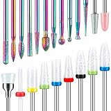 22Pcs Nail Drill Bits-3/32'' Ceramic Drill Bits for Nails, Diamond Nail Bits for Nail Drill, Carbide