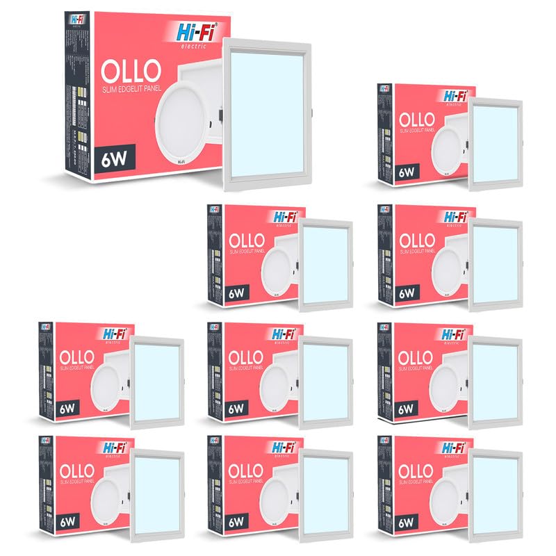 Image of Hi-Fi OLLO 6 watt Downlight for Junction Box | Cool Day White (6500K) |68 mm Cutout| Inbuld Driver| Square Ied Light for Ceiling Pack of 10
