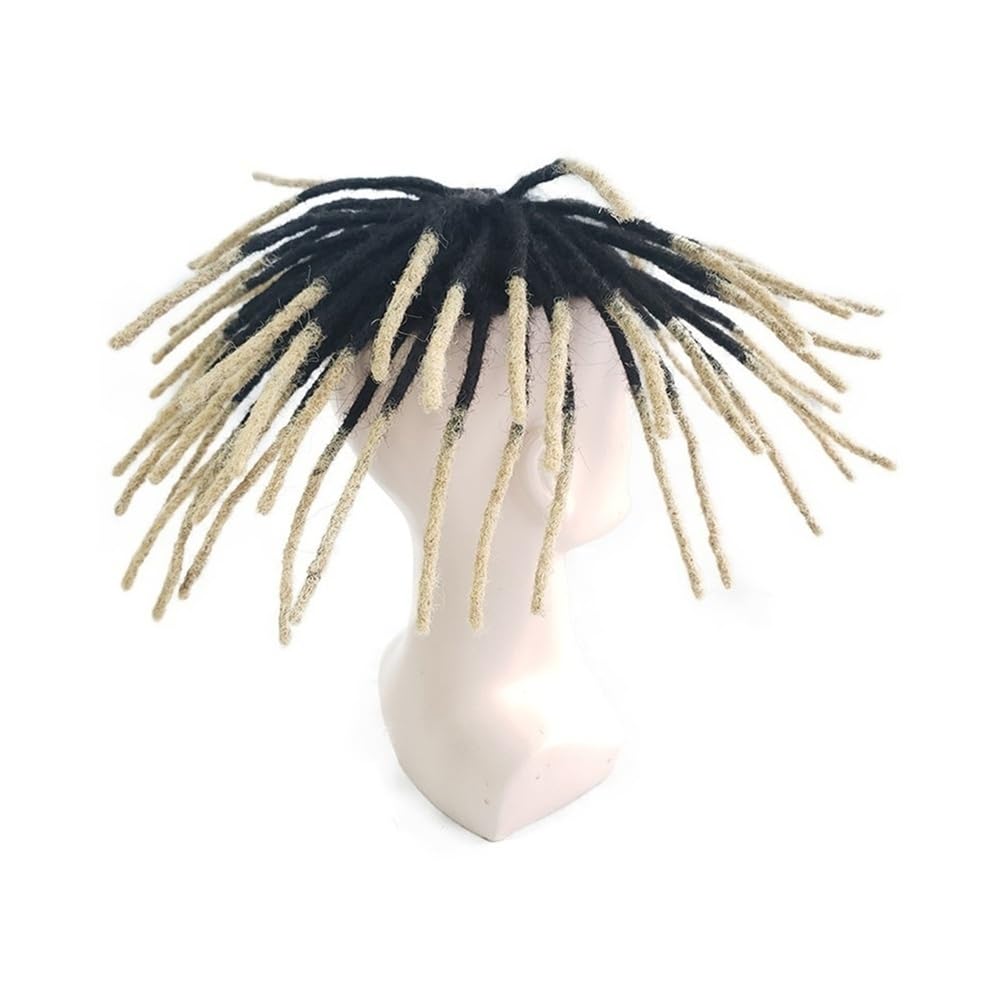 Peruki męskie Peruka dredowa dla czarnoskórych mężczyzn Mono Base Men Prosthesis 9" Afro Braids Human Hair System Unit Peruka syntetyczna naturalna i puszysta(5x7)