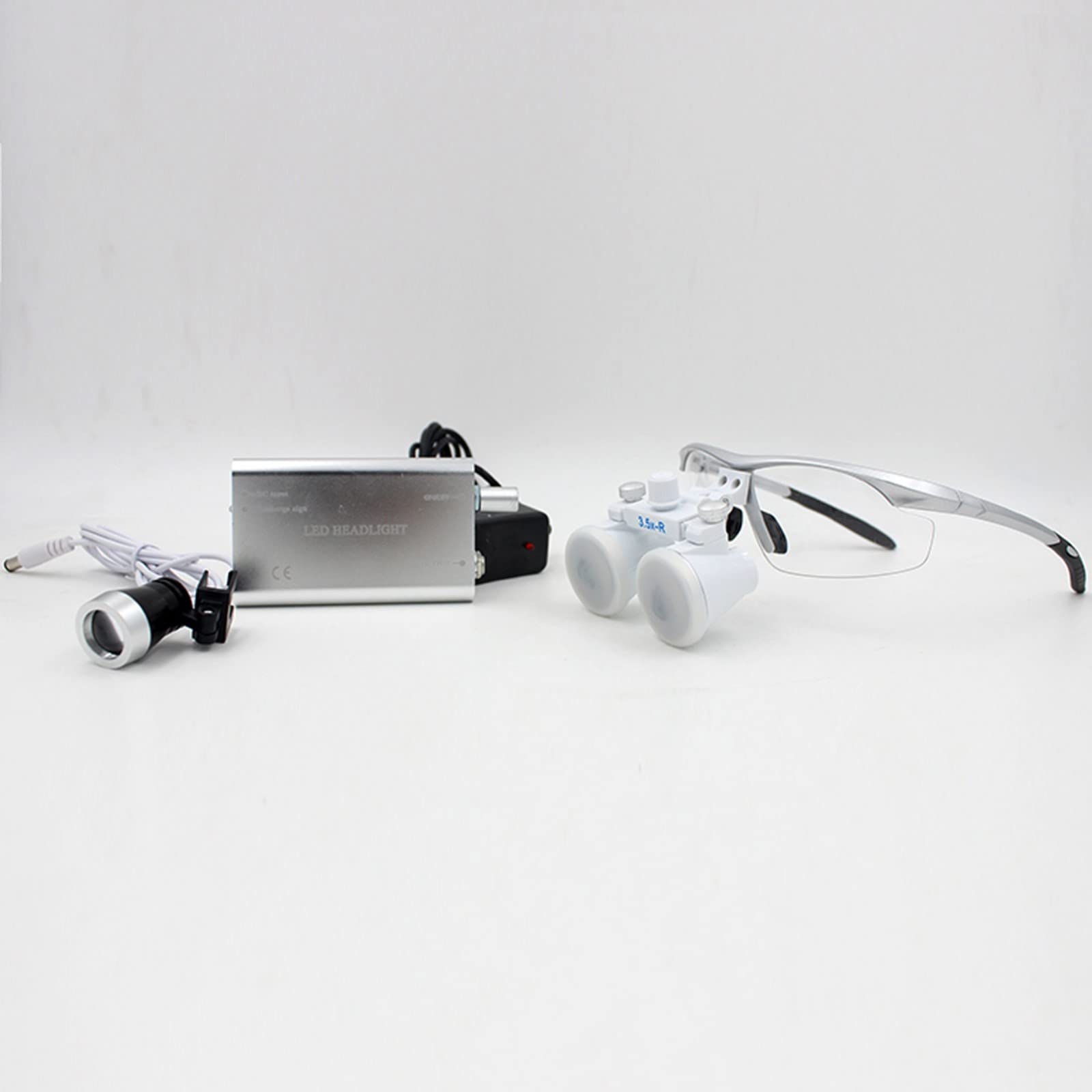 JWQPAD Magnifying Glass 3.5X2.5 Magnifier Dental Glasses Dental Loupes Binocular Medical Surgical Loupes 320Mm420mm(Color: Red,Size:2.5) (Silver 3.5)