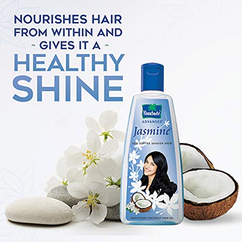 Image of Parachute Advansed Jasmine Enriched Coconut Hair Oil with Vitamin-E | For Scalp Nourishment| Stronger, Softer, Silkier Hair |Non-Sticky | All Hair Types| 6.4 Fl.oz. (Pack of 2)
