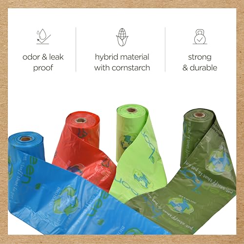 Image of Greenbone BioBase Pet Waste Bags- 10 Rolls (120 Refills) 13 Inch x 9 Inch - Odor and Leak Proof
