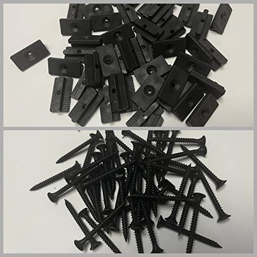100 Stück WPC Clips 6mm Versteckte Befestigung Abstandshalter Clip aus Kunststoff für WPC Terrassendielen Terrassenclips mit Schrauben für die Verschraubung von Dielen