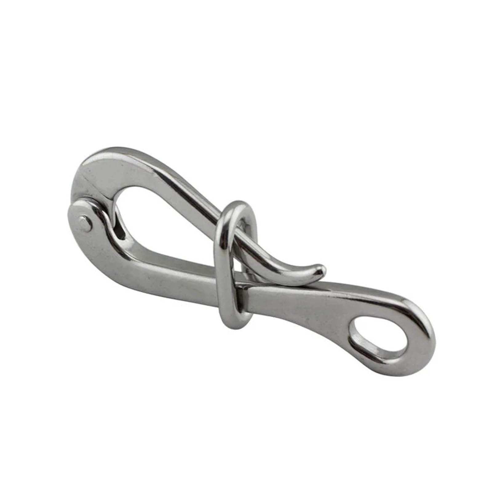 Gancio di sollevamento in acciaio Gancio In Acciaio Inossidabile 316 Con Sgancio Rapido Confezione Da 3 Argento 100mm