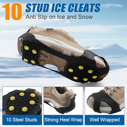 image for AGOOL Ice Cleats Snow Traction Cleats Crampons for Shoe and Boots Non-
