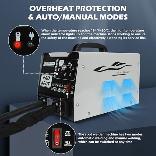 Image of Stud Welder Dent Repair Kit, 110V Spot Welder Dent Puller Machine 2000W 3800A Dent Puller Welder with 6 Welding Modes Vehicle Body Repair Dent Removal Tools for Car /Truck /Motorcycle