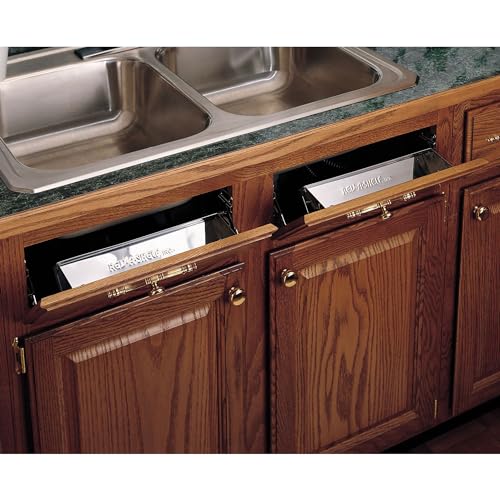 Image of Rev-A-Shelf 11.25 inch Tip Out Tray w /Soft Close for Sink Base Cabinets, Storage Organizer for Kitchen, Laundry Room, or Vanity Cabinets, 6581-11SS-SC-1