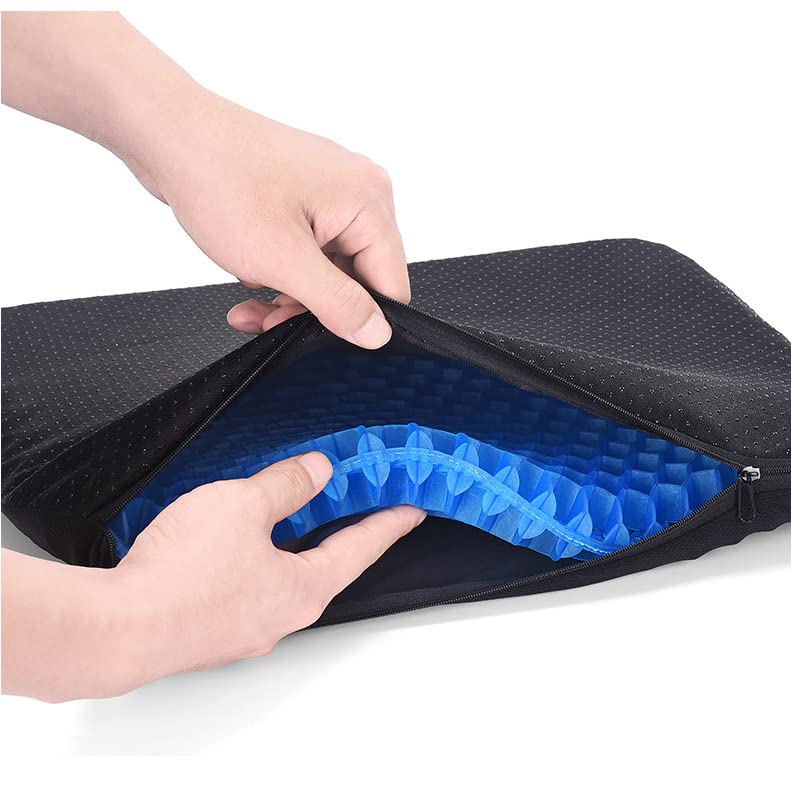 Cojines extragrandes para silla | Cojín de gel para asiento de coche, cojín de gel de panal para silla de ruedas, para conducir, viajes en avión, ortopédico, coxis, oficina, ciática, asiento de silla