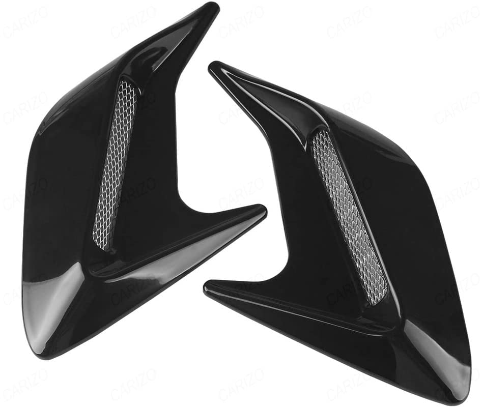 Image of Automaze 2pc Car Air Flow Intake Decorative Side Vent Hood Cover Universal Air Flow Vent Protection Cover (Black)