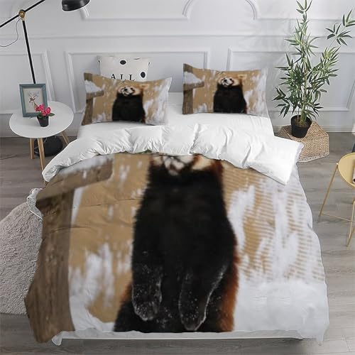 Housse de couette imprimé 3D raton laveur en microfibre avec fermeture - 6