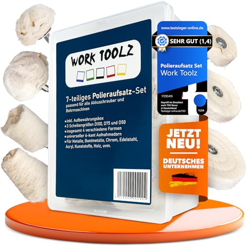 WORKTOOLZ 7-teiliges Polierscheiben-Set für Akkuschrauber