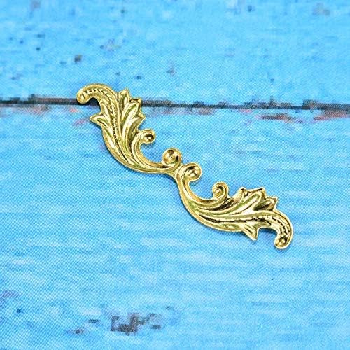 Acxico 20Pcs Brass Leaf Filigree Embellishment Wraps Finding DIY Hand Crafts Charms - Image 6