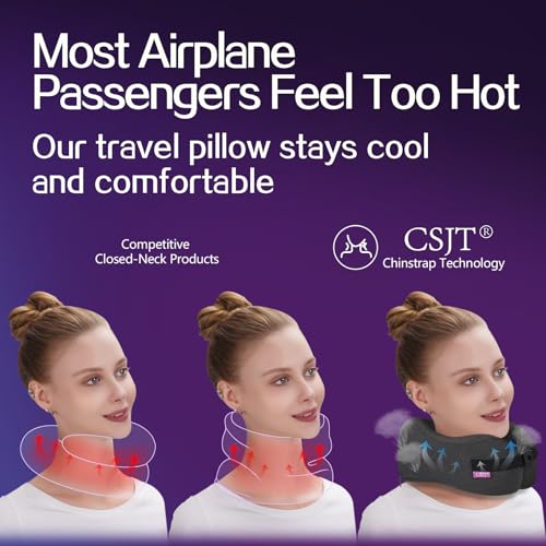Travel Pillow Vac Compressed Memory Foam Neck Pillow Airplane,Comfortable,Neck Support,Machine Washable,Airplanes Travel Essentials Accessories for Office,Flight,Cars Breaks Sleeping(Black) - Image 3