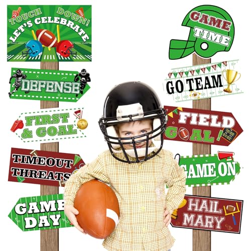 Image of Hooqict 20 Pieces Football Party Sign Football Tailgate Decorations Football Team Party Sign Favors for Football Concession Stand Party Supplies Game Day Bar Decor