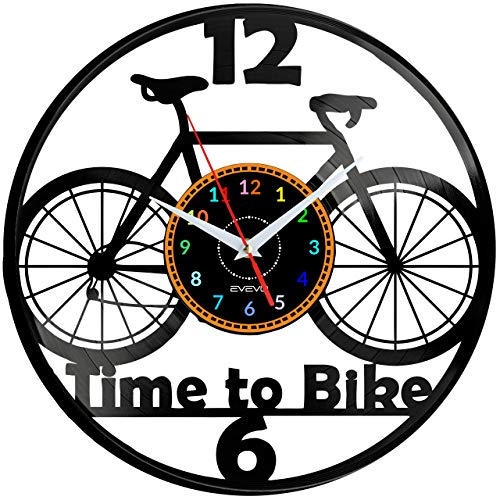 Horloge murale vélo en vinyle moderne déco chic cyclisme - 2