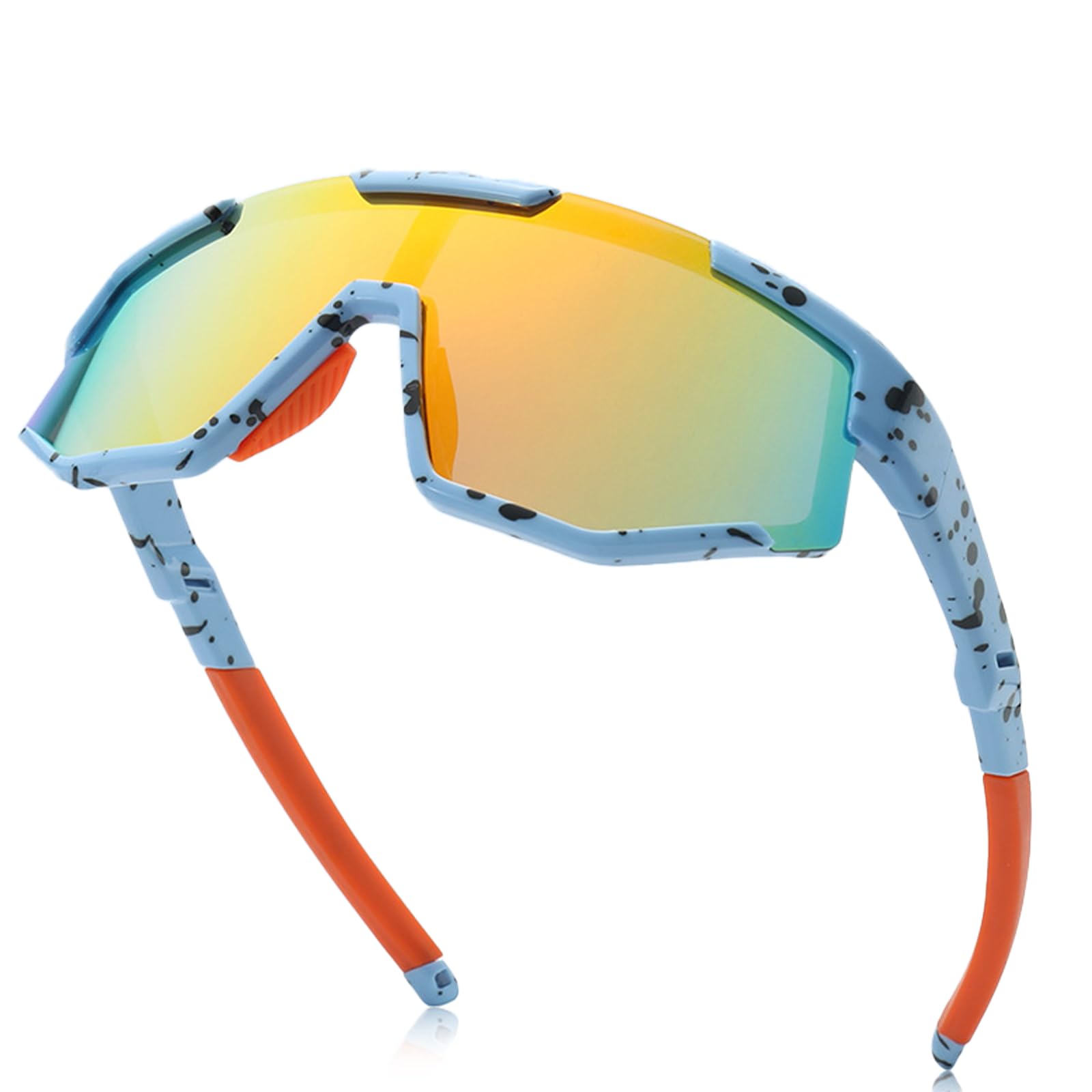 Occhiali Sole Sportivi Polarizzati Occhiali Ciclismo Bambino Protezione UV400 occhiali Bici Bambino 5 ai 16 Anni per Ciclismo Tennis Rugby Corsa Sport All'aperto