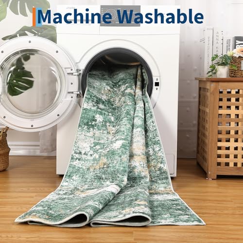 Tapete de área 8x10 GarveeHome lavable máquina moderno verde miniatura 6