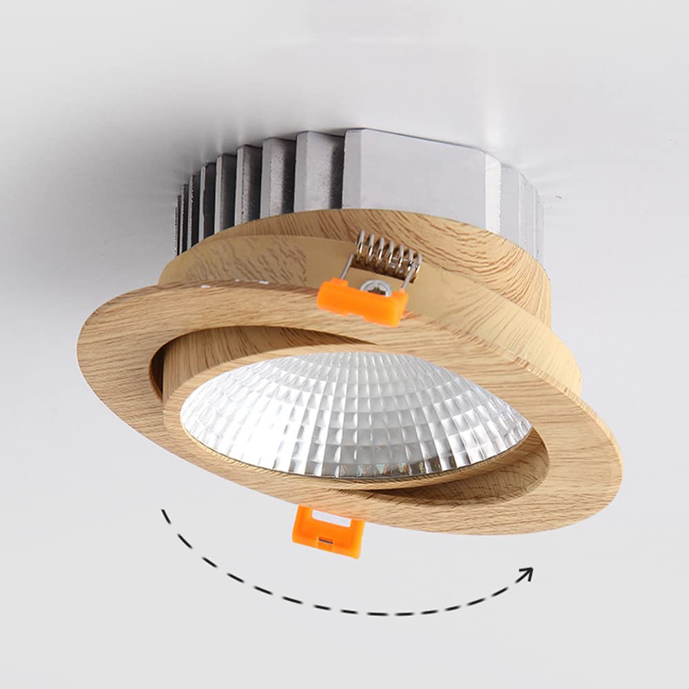 Focos empotrables de Techo LED de 12 W, Paquete de 6 y 10 Unidades, minifocos de Techo, focos COB de ángulo Ajustable con Forma de Globo Ocular, Corte de 115-135 mm.