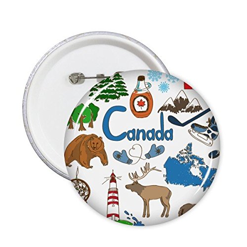 Pin badge rond illustration Canada finitions haut de gamme 5 pièces L
