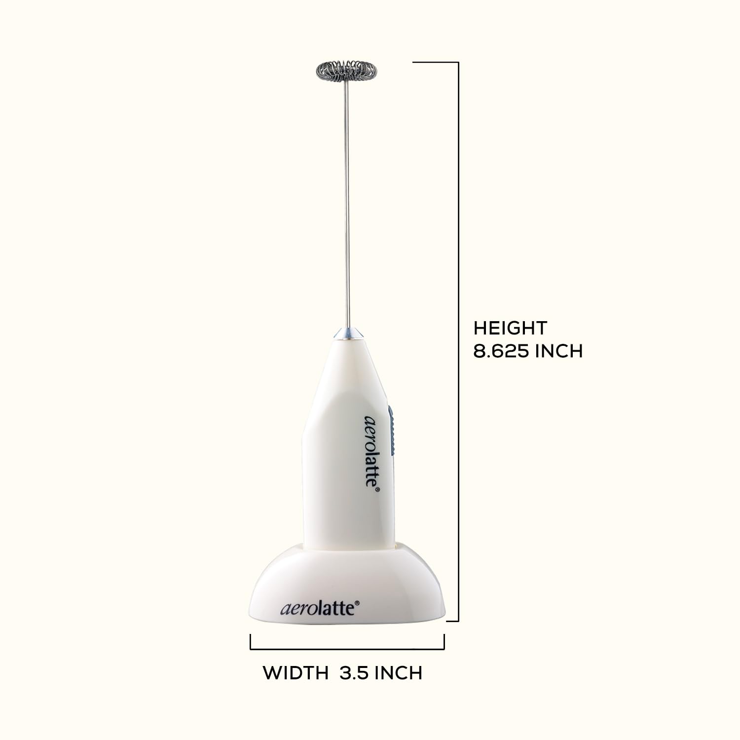 aerolatte ALST4IV Mousseur à lait en acier inoxydable avec support Ivoire