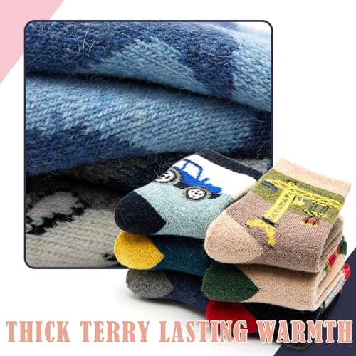 Yoille Boys Wool Socks Kids Winter Warm Socks Thicken Thermal Crew Socks for Boys 6 Pairs3