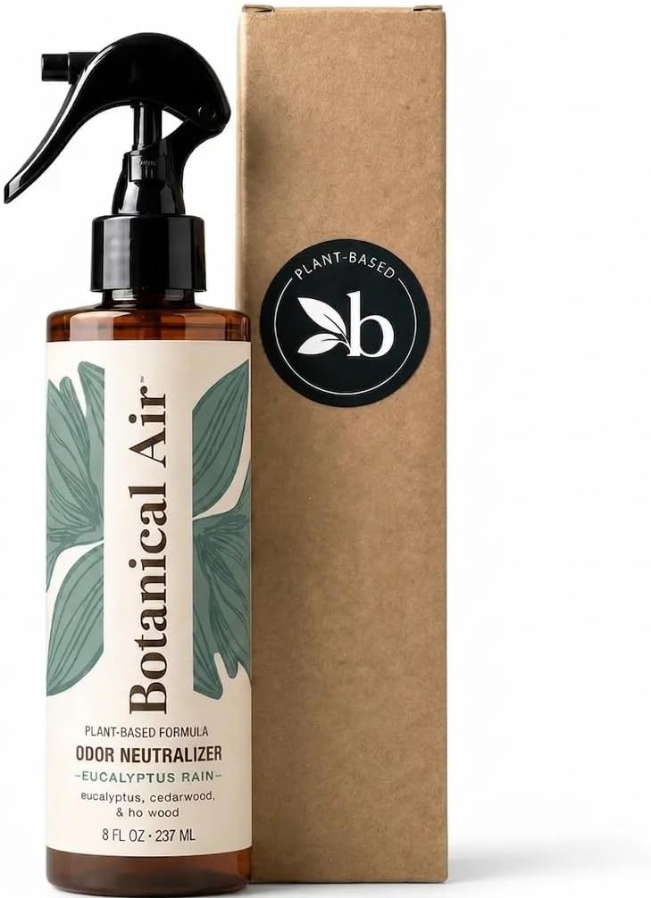 Plant-Based Odor Eliminator Spray – Natural Essential Oil Air Freshener for Home, Bathroom, Fabrics & Pet Areas – 8 oz (Orange Blossom)