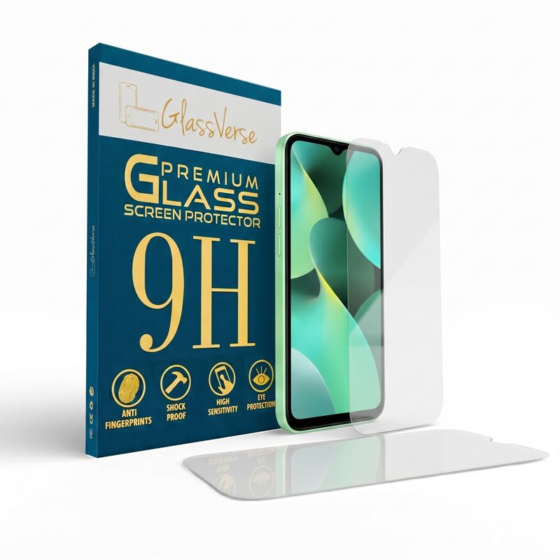 Image of GlassVerse PureView Tempered Glass for Tecno Spark 10C | Crystal Clear, 9H Hardness Screen Protector, Edge to Edge, Case Friendly, Hassle-less Installation Kit Included. (Pack of 2)