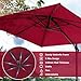 Hoteel 10ft Patio Umbrella Heavy Duty Aluminum Windproof & Shade Provision Outdoor Cantilever Square Offset Large Umbrella Height Adjustable with 360°Rotation for Patio Pool Deck Gazebo, Wine Red
